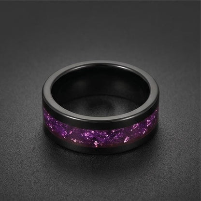 Alexandrite Ring, Black Tungsten Ring, Black Wedding Ring, Mens Wedding Band, Womens Ring, Anniversary Ring, 4mm Ring, 8mm Ri