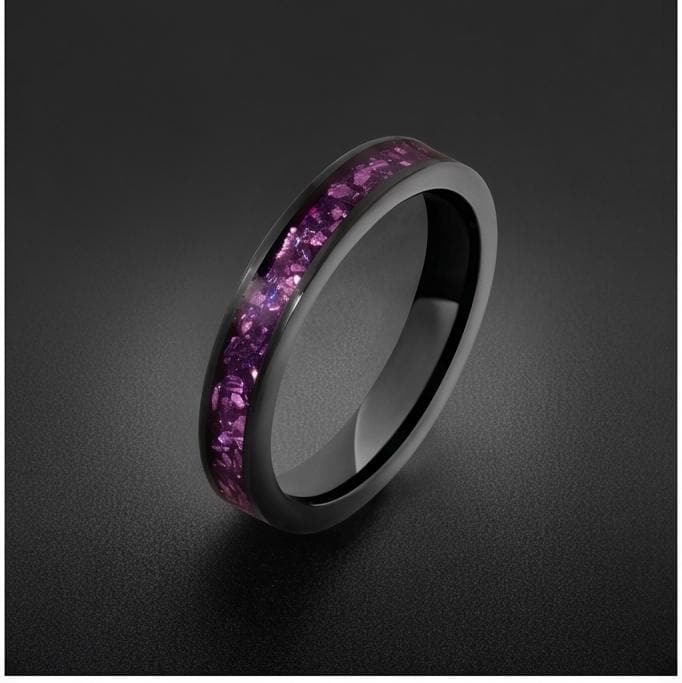 Alexandrite Ring, Black Tungsten Ring, Black Wedding Ring, Mens Wedding Band, Womens Ring, Anniversary Ring, 4mm Ring, 8mm Ri