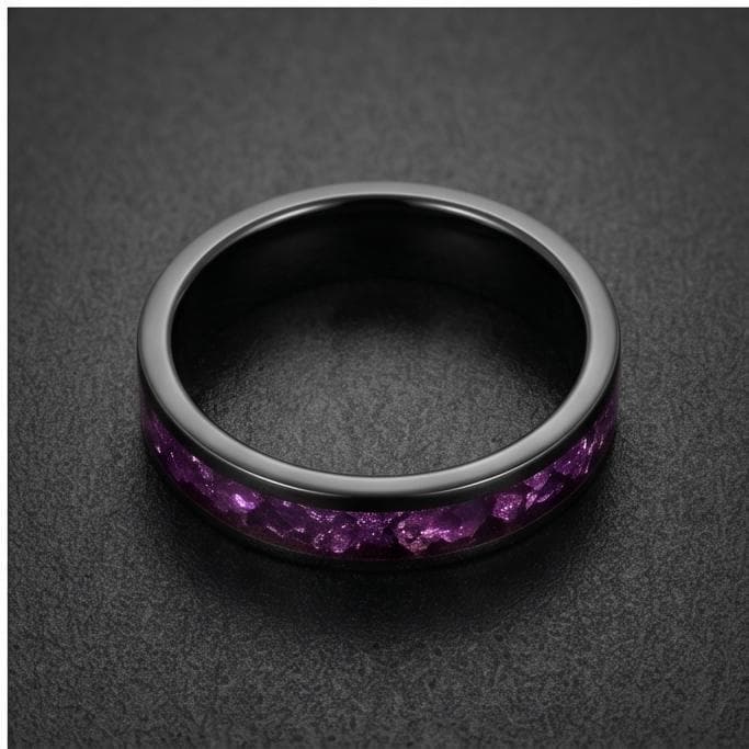 Alexandrite Ring, Black Tungsten Ring, Black Wedding Ring, Mens Wedding Band, Womens Ring, Anniversary Ring, 4mm Ring, 8mm Ri