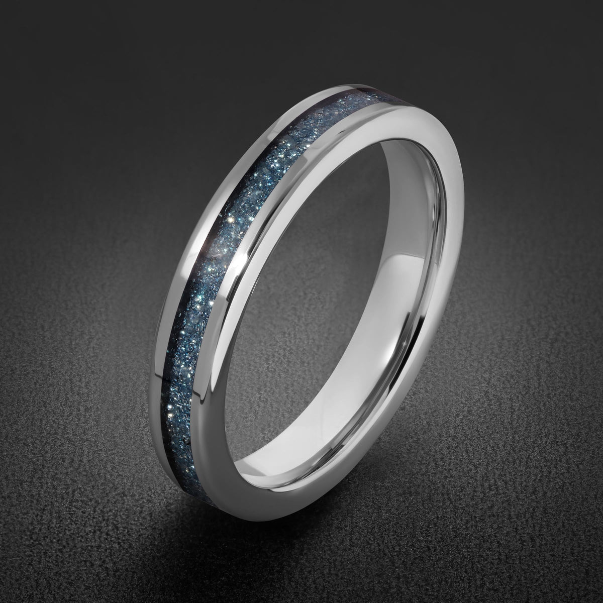 Aquamarine Ring, Silver Tungsten Ring, Silver Wedding Ring, Mens Wedding Band, Womens Ring, Anniversary Ring, Engagement Ring