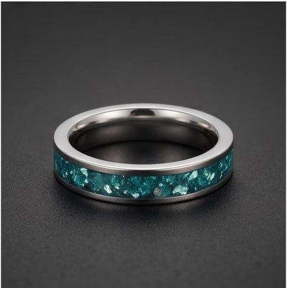Silver Tungsten Ring with Aquamarine Stone | Handmade Blue Gem Ring ~ Wedding Anniversary Gift for Her ~ Unique Engagement Pr