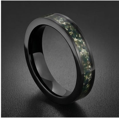Moss Agate Mens Ring ~ Black Tungsten Moss Agate Band ~ Natural Forest Inlay Band (4mm & 8mm) ~ Mens Wedding Band ~ Engagemen