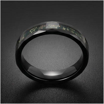 Moss Agate Ring, Hammered Tungsten Ring, Hammered Black Ring, Black Tungsten Ring, Black Wedding Ring, Mens Wedding Band, Wom