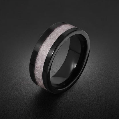 Moonstone Ring, Black Tungsten Ring, Black Wedding Ring, Mens Wedding Band, Womens Ring, Anniversary Ring, Engagement Ring, 4