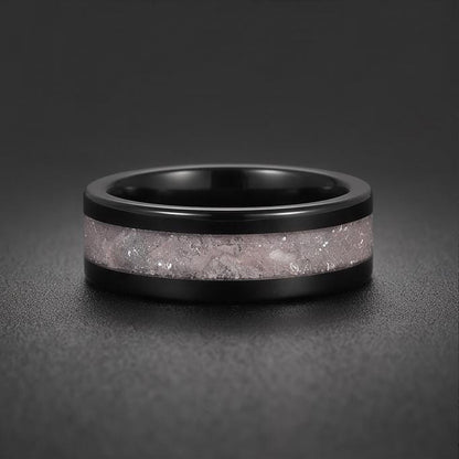 Black Tungsten Moonstone Ring for Men ~ Moonstone Wedding Band, Comfort Fit (4mm, 8mm) ~ Tungsten Carbide Couple Ring ~ Promi
