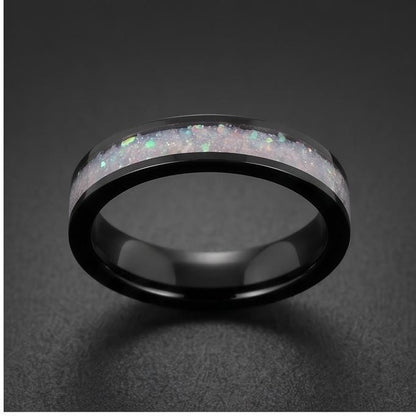 Black Tungsten Moonstone Ring for Men ~ Moonstone Wedding Band, Comfort Fit (4mm, 8mm) ~ Tungsten Carbide Couple Ring ~ Promi