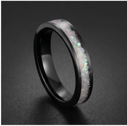 Black Tungsten Moonstone Ring for Men ~ Moonstone Wedding Band, Comfort Fit (4mm, 8mm) ~ Tungsten Carbide Couple Ring ~ Promi