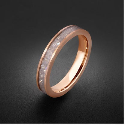 Moonstone Ring, Rose Gold Tungsten Ring, Rose Gold Wedding Ring, Mens Wedding Band, Womens Ring, Anniversary Ring, Engagement