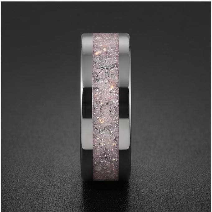 Moonstone Mens Wedding Band ~ Tungsten Carbide Ring ~ Silver Wedding Jewelry (4mm & 8 mm) ~ Anniversary Wedding Ring ~ Elegan