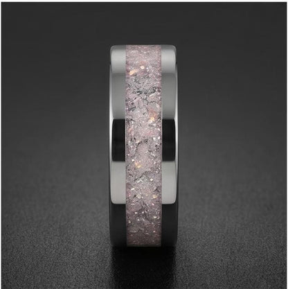 Moonstone Mens Wedding Band ~ Tungsten Carbide Ring ~ Silver Wedding Jewelry (4mm & 8 mm) ~ Anniversary Wedding Ring ~ Elegan