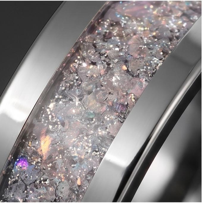 Moonstone Mens Wedding Band ~ Tungsten Carbide Ring ~ Silver Wedding Jewelry (4mm & 8 mm) ~ Anniversary Wedding Ring ~ Elegan