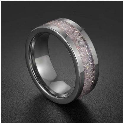 Moonstone Mens Wedding Band ~ Tungsten Carbide Ring ~ Silver Wedding Jewelry (4mm & 8 mm) ~ Anniversary Wedding Ring ~ Elegan