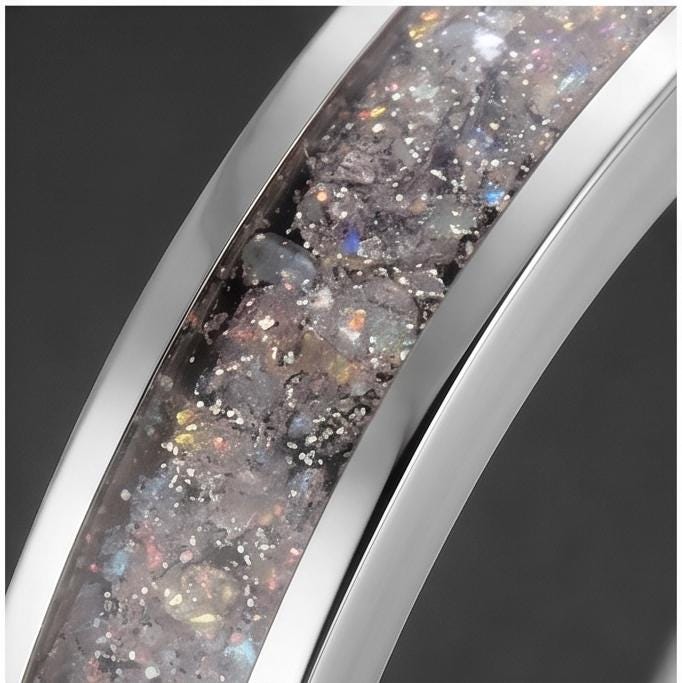Moonstone Mens Wedding Band ~ Tungsten Carbide Ring ~ Silver Wedding Jewelry (4mm & 8 mm) ~ Anniversary Wedding Ring ~ Elegan