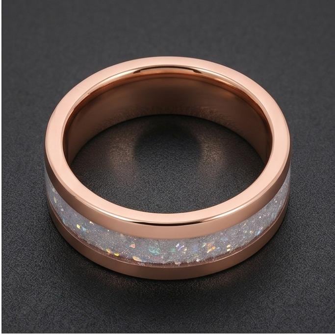 Moonstone Ring, Rose Gold Tungsten Ring, Rose Gold Wedding Ring, Mens Wedding Band, Womens Ring, Anniversary Ring, Engagement