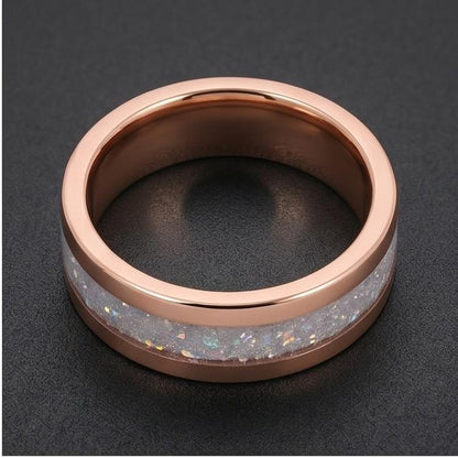 Moonstone Ring, Rose Gold Tungsten Ring, Rose Gold Wedding Ring, Mens Wedding Band, Womens Ring, Anniversary Ring, Engagement