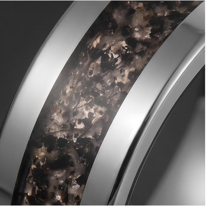 Rutilated Quartz Ring, Silver Tungsten Ring, Silver Wedding Ring, Mens Wedding Band, Womens Ring, Anniversary Ring, Engagemen