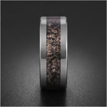 Rutilated Quartz Ring, Silver Tungsten Ring, Silver Wedding Ring, Mens Wedding Band, Womens Ring, Anniversary Ring, Engagemen