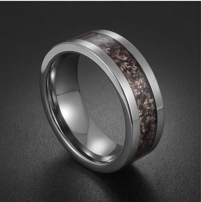 Rutilated Quartz Ring, Silver Tungsten Ring, Silver Wedding Ring, Mens Wedding Band, Womens Ring, Anniversary Ring, Engagemen