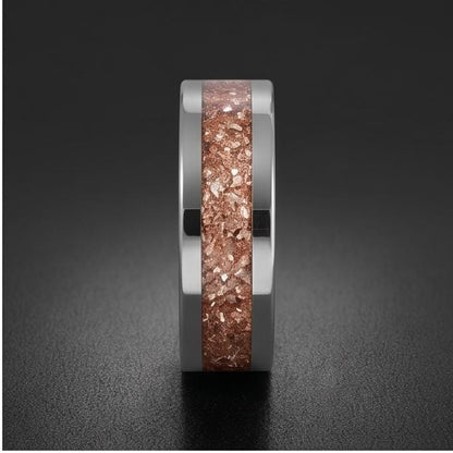 Morganite Ring, Silver Tungsten Ring, Mens Wedding Band, Womens Wedding Ring, Anniversary Gift, Comfort Fit, 4mm Ring, 8mm Ri