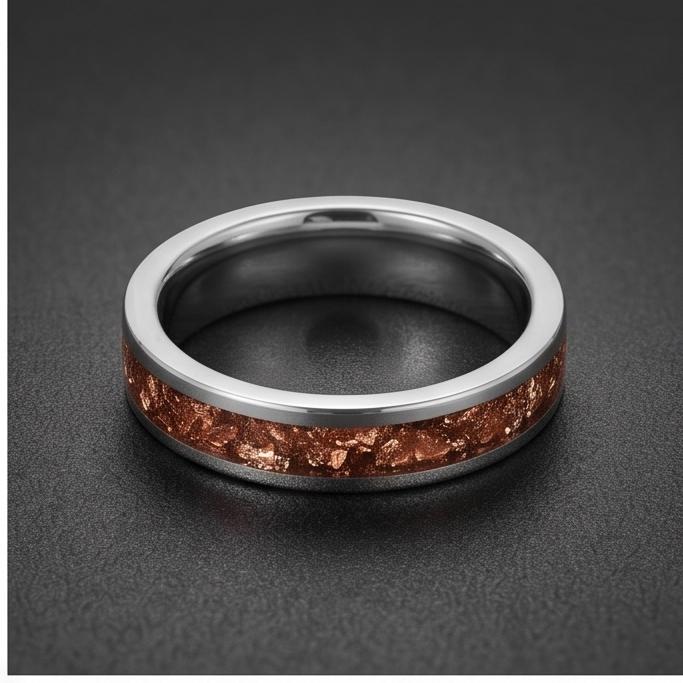 Morganite Ring, Silver Tungsten Ring, Mens Wedding Band, Womens Wedding Ring, Anniversary Gift, Comfort Fit, 4mm Ring, 8mm Ri