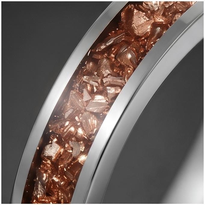 Morganite Ring, Silver Tungsten Ring, Mens Wedding Band, Womens Wedding Ring, Anniversary Gift, Comfort Fit, 4mm Ring, 8mm Ri