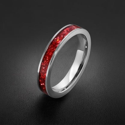 Silver Ruby Ring with Handcrafted Band | Elegant Anniversary and Birthday Gift | Vibrant Statement Jewelry for Casual or Form