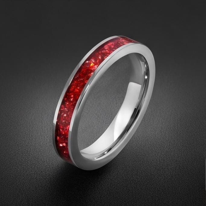 Silver Ruby Ring with Handcrafted Band | Elegant Anniversary and Birthday Gift | Vibrant Statement Jewelry for Casual or Form