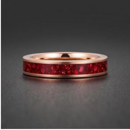 Tungsten Carbide Mens Ring ~ Rose Gold Wedding Band (4mm, 8mm) ~ Ruby Wedding Ring ~ Elegant Promise Ring ~ Engagement Gift ~