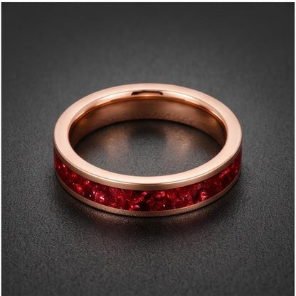 Tungsten Carbide Mens Ring ~ Rose Gold Wedding Band (4mm, 8mm) ~ Ruby Wedding Ring ~ Elegant Promise Ring ~ Engagement Gift ~