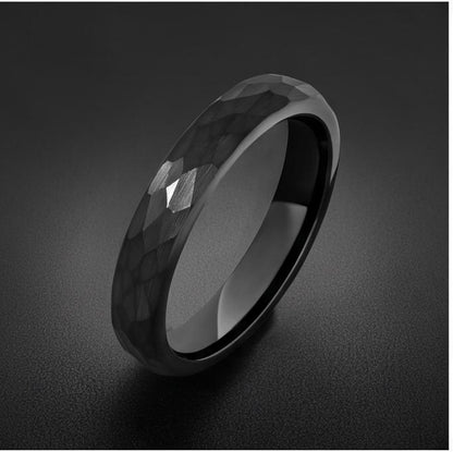 Black Hammered Tungsten Ring | 4mm Thin or 6mm Wide Wedding Band ~ Personalized Brushed Ring With Custom Engraving - image 14