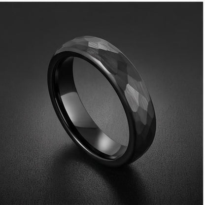 Black Hammered Tungsten Ring | 4mm Thin or 6mm Wide Wedding Band ~ Personalized Brushed Ring With Custom Engraving - image 13