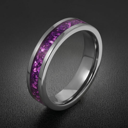 Alexandrite Ring, Silver Tungsten Ring, Silver Wedding Ring, Mens Wedding Band, Womens Ring, Anniversary Ring, 8mm Ring, 4mm 
