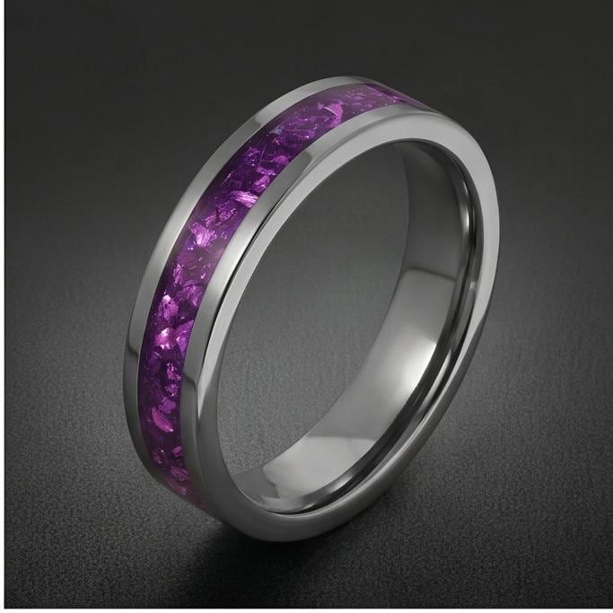 Alexandrite ring, silver tungsten ring, mens wedding band, womens wedding ring,anniversary gift,statement ring,comfort fit,4m