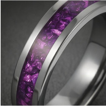 Alexandrite ring, silver tungsten ring, mens wedding band, womens wedding ring,anniversary gift,statement ring,comfort fit,4m
