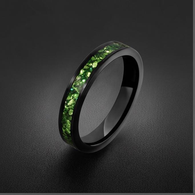 Black Emerald Ring ~ Black Tungsten Carbide Ring ~ Gothic Black Wedding Ring ~ Witchy Wedding Band ~ Fall Womens Ring ~ Black