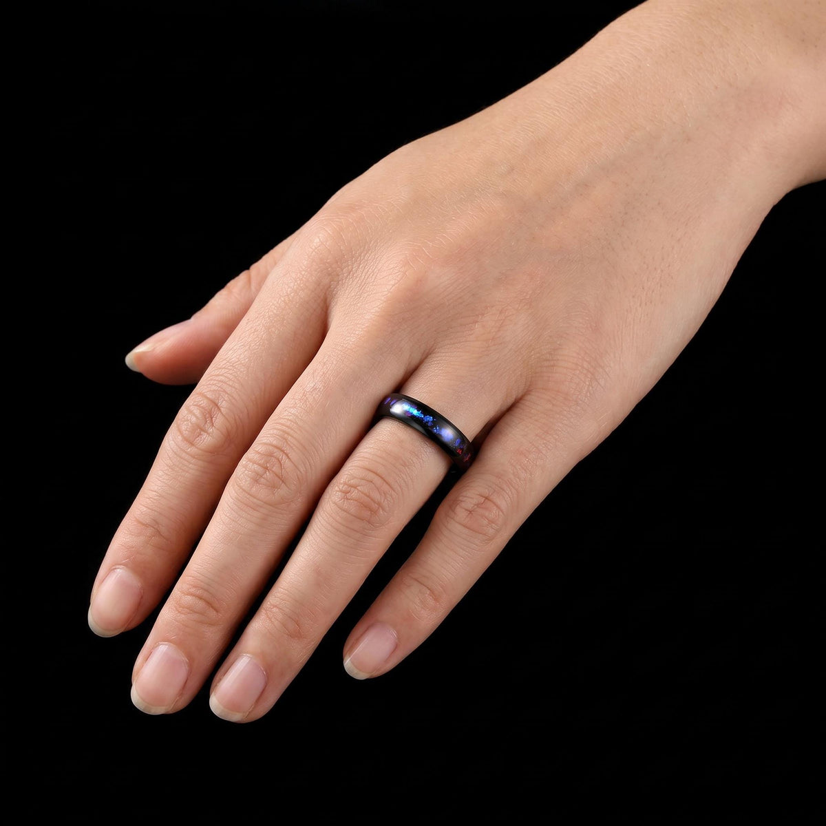 Nebula Ring, Space Ring, Galaxy Ring, Sandstone Ring, Mens Wedding Band, Womens Ring, Anniversary Ring, Engagement Ring, 4mm 