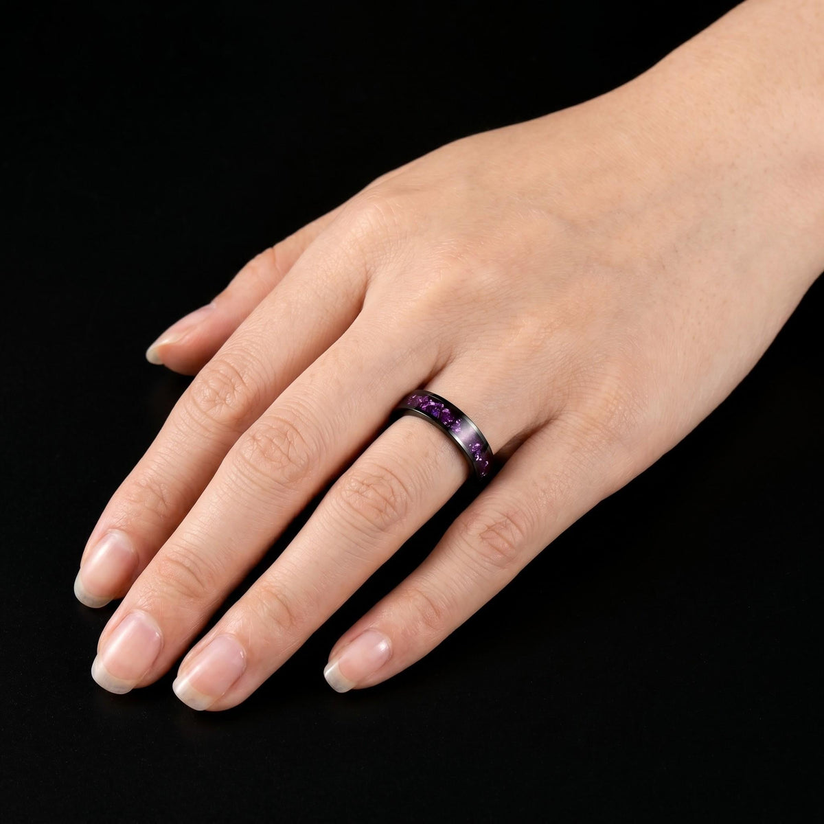 Alexandrite Ring, Black Tungsten Ring, Black Wedding Ring, Mens Wedding Band, Womens Ring, Anniversary Ring, 4mm Ring, 8mm Ri