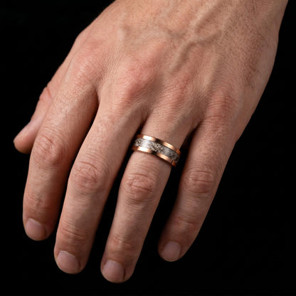Rutilated Quartz Ring, Rose Gold Tungsten Ring, Rose gold Wedding Ring, Mens Wedding Band, Womens Ring, Anniversary Ring, Eng