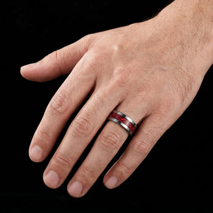 Silver Ruby Ring with Handcrafted Band | Elegant Anniversary and Birthday Gift | Vibrant Statement Jewelry for Casual or Form