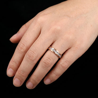 Moonstone Ring, Hammered Tungsten Ring, Hammered Rose Gold Ring, Mens Wedding Band, Womens Ring, Anniversary Ring, Engagement
