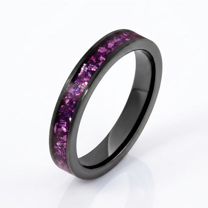 Alexandrite Ring, Black Tungsten Ring, Black Wedding Ring, Mens Wedding Band, Womens Ring, Anniversary Ring, 4mm Ring, 8mm Ri