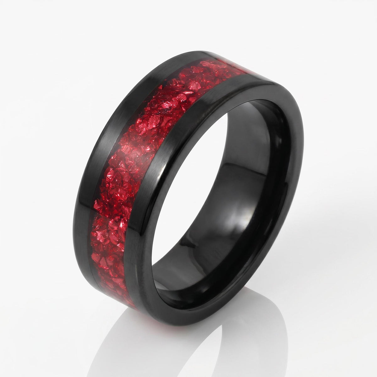 Ruby Ring, Black Tungsten Ring, Black Wedding Ring, Mens Wedding Band, Womens Ring, Anniversary Ring, Engagement Ring, 4mm Ri
