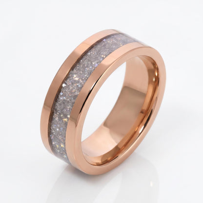 Moonstone Ring, Rose Gold Tungsten Ring, Rose Gold Wedding Ring, Mens Wedding Band, Womens Ring, Anniversary Ring, Engagement