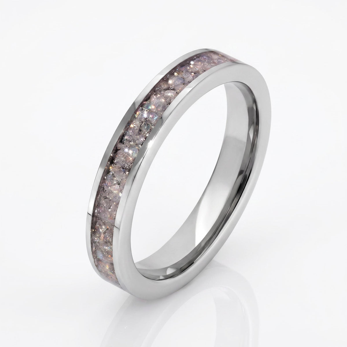 Moonstone Mens Wedding Band ~ Tungsten Carbide Ring ~ Silver Wedding Jewelry (4mm & 8 mm) ~ Anniversary Wedding Ring ~ Elegan