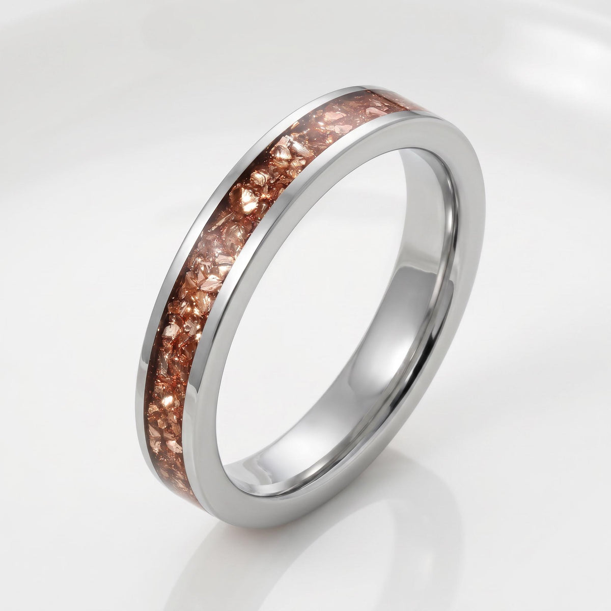 Morganite Ring, Silver Tungsten Ring, Mens Wedding Band, Womens Wedding Ring, Anniversary Gift, Comfort Fit, 4mm Ring, 8mm Ri