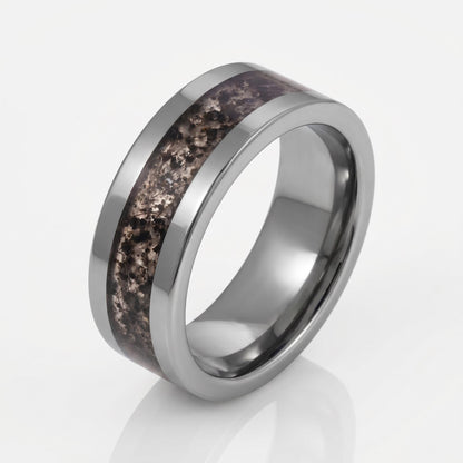 Rutilated Quartz Ring, Silver Tungsten Ring, Silver Wedding Ring, Mens Wedding Band, Womens Ring, Anniversary Ring, Engagemen