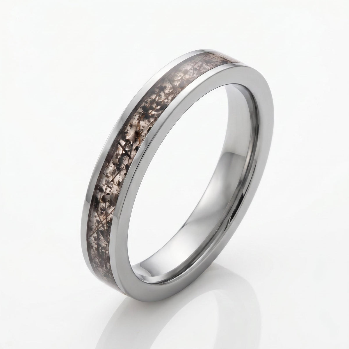 Rutilated Quartz Ring, Silver Tungsten Ring, Silver Wedding Ring, Mens Wedding Band, Womens Ring, Anniversary Ring, Engagemen
