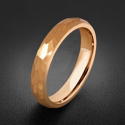 Hammered Gold Ring, Gold Tungsten Ring, Gold Wedding Ring, Mens Wedding Band, Womens Ring, Anniversary Ring, Engagement Ring,