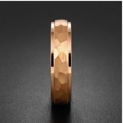 Hammered Gold Ring, Gold Tungsten Ring, Gold Wedding Ring, Mens Wedding Band, Womens Ring, Anniversary Ring, Engagement Ring,
