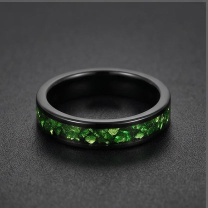 Black Emerald Ring ~ Black Tungsten Carbide Ring ~ Gothic Black Wedding Ring ~ Witchy Wedding Band ~ Fall Womens Ring ~ Black